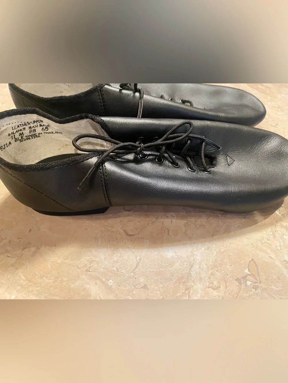 Capezio Black Leather Five-Eyelet Derby Dance Shoes